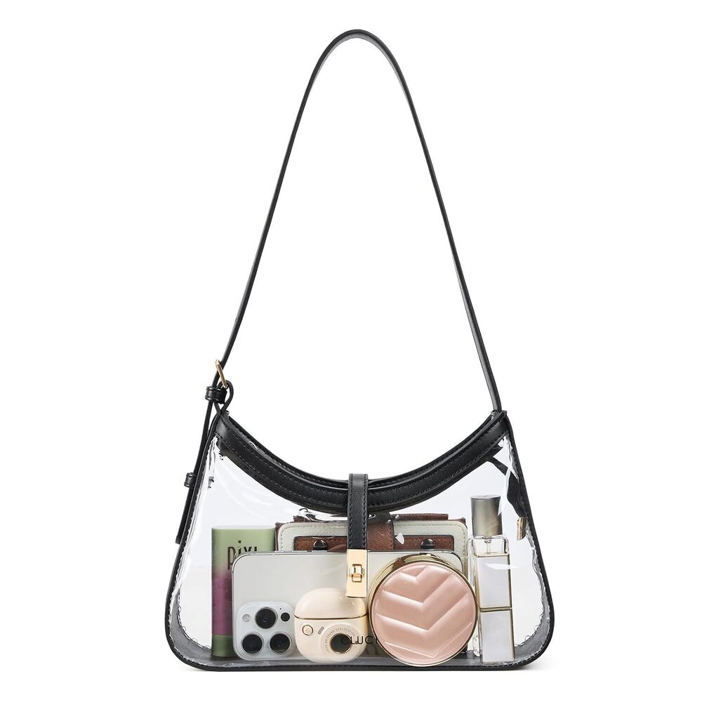 Clear Bag for Stadium Events, Clear Purses for Women, Shoulder Bag Hobo